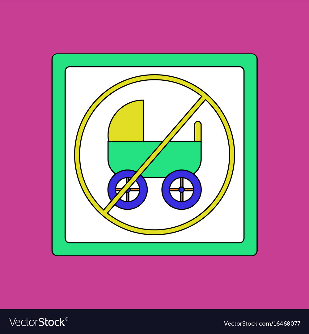Flat icon design collection strollers not allowed