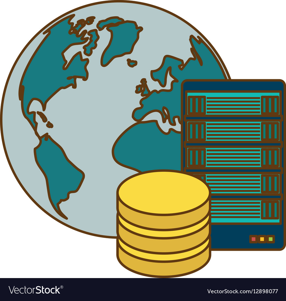 Global database server banner icon