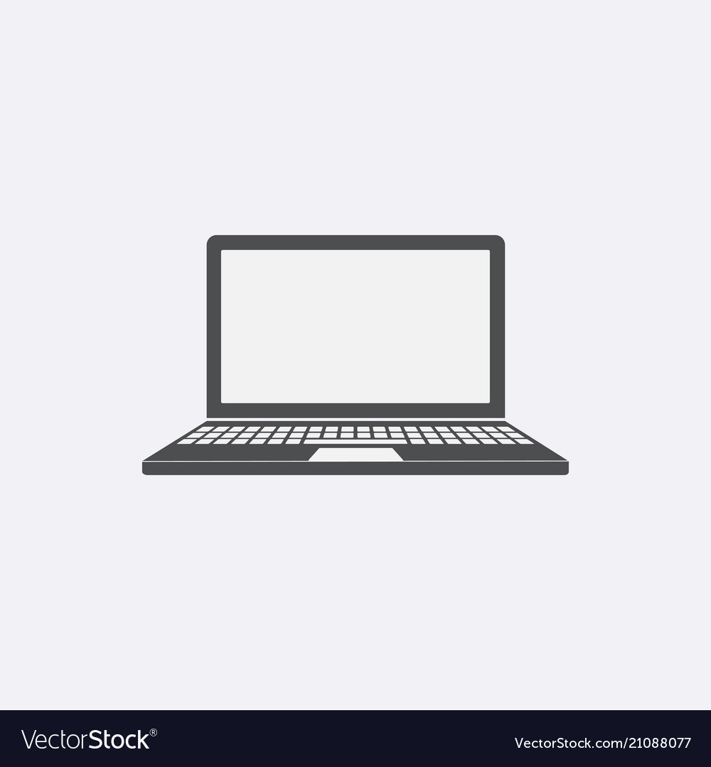 Gray laptop icon isolated on background modern fl Vector Image