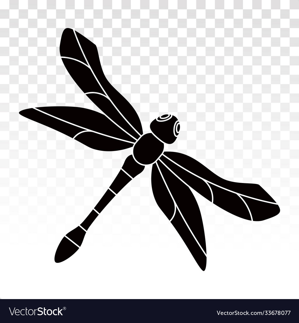 Insect dragonfly flat icon on a transparent