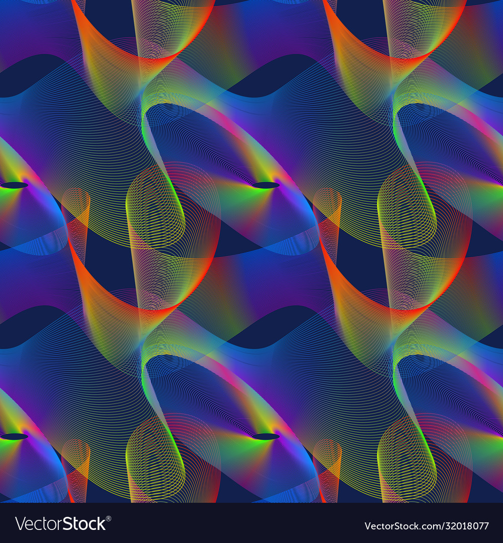 Iridescent wavy seamless pattern swatch vector image Iridescent wavy seamless pattern swatch