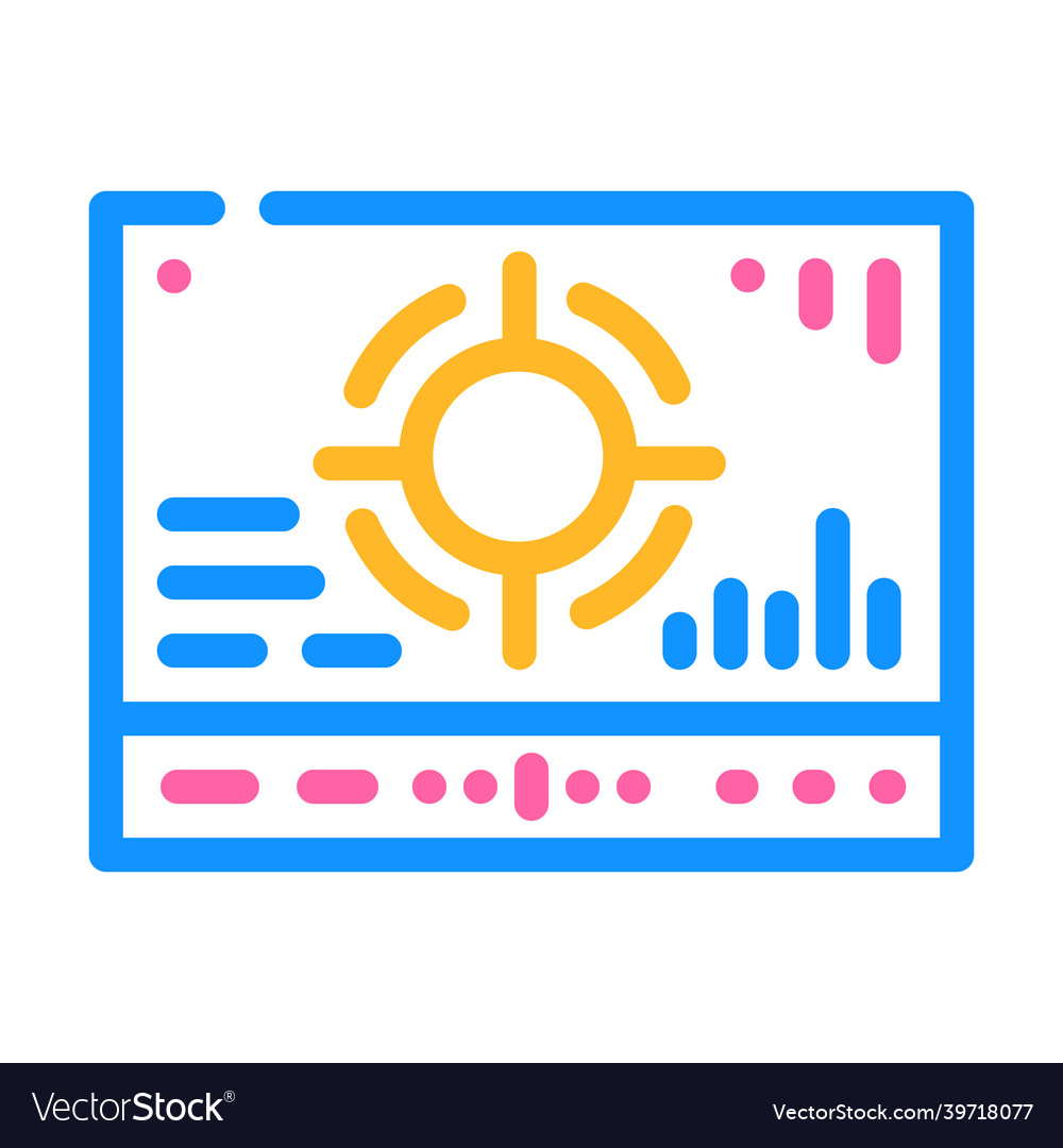 Mesh with different data color icon vector image Mesh with different data color icon
