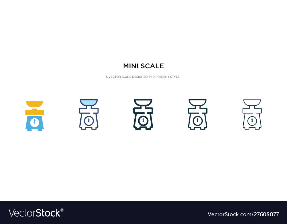 Mini scale icon in different style two colored