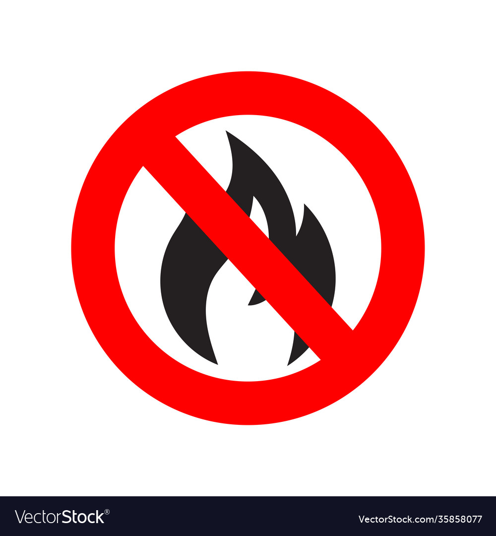 No fire sign icon symbol open flame sign Vector Image