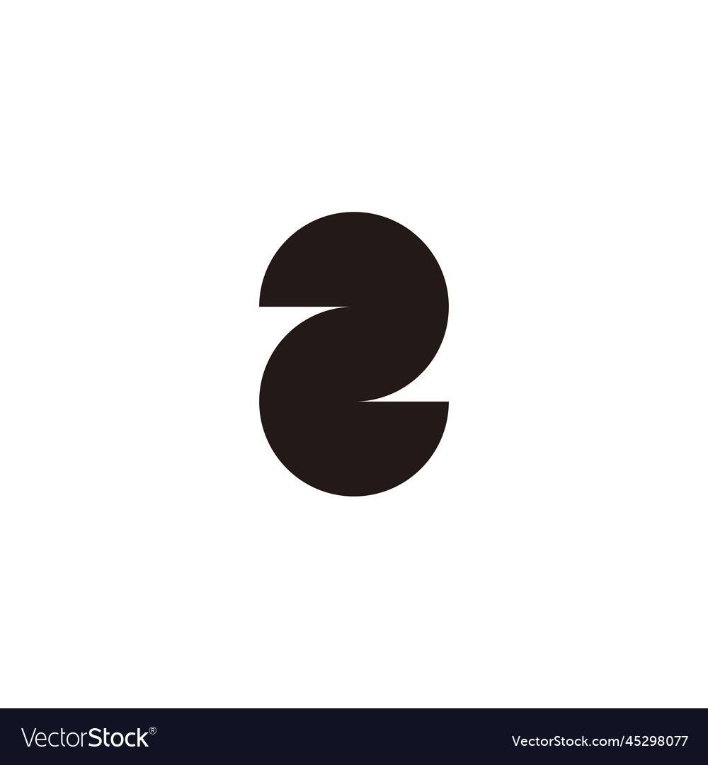 Number 2 capsule geometric symbol simple logo Vector Image