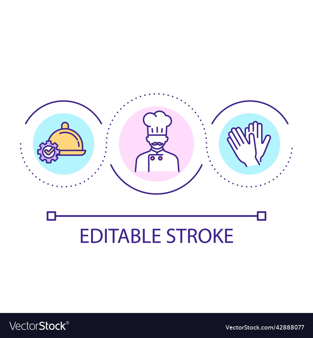 Professional chef loop concept icon Vector Image Professional chef loop concept icon