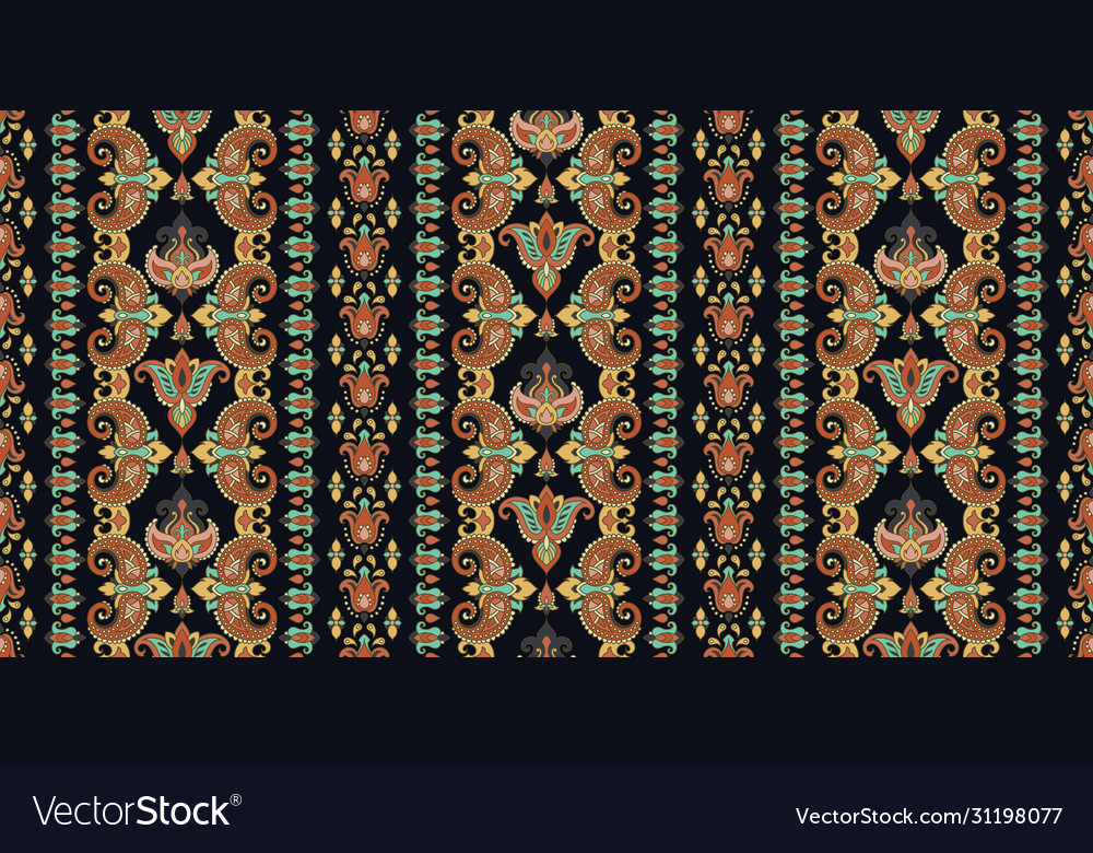 Rectangular seamless boho print design vector image Rectangular seamless boho print design
