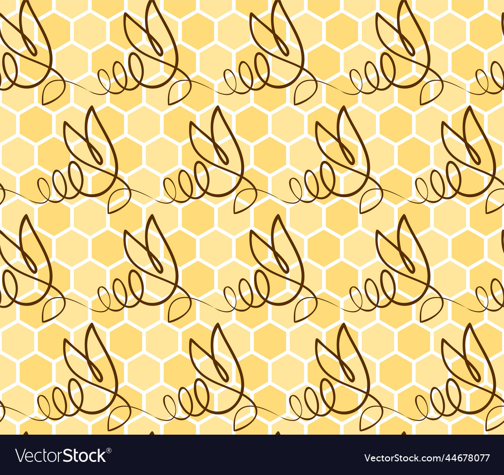 Seamless background with bees