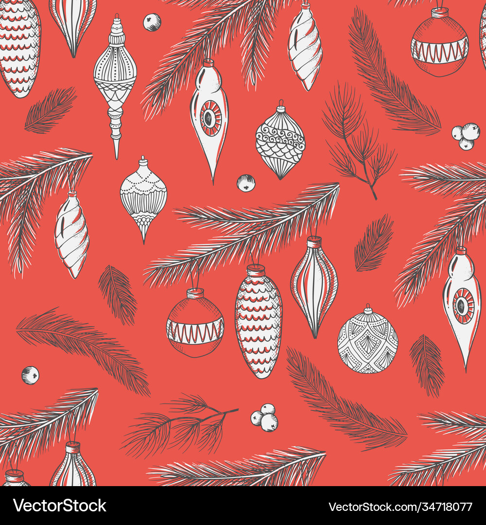 Seamless pattern with christmas elements Vector Image