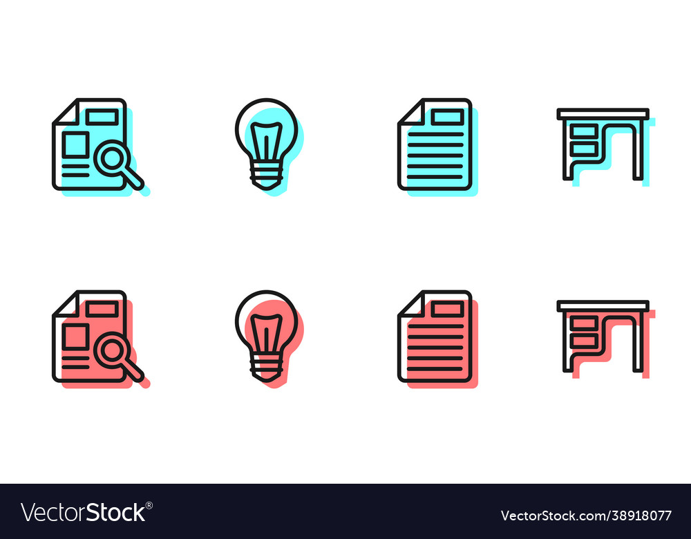 Set line file document with graph chart vector image Set line file document with graph chart