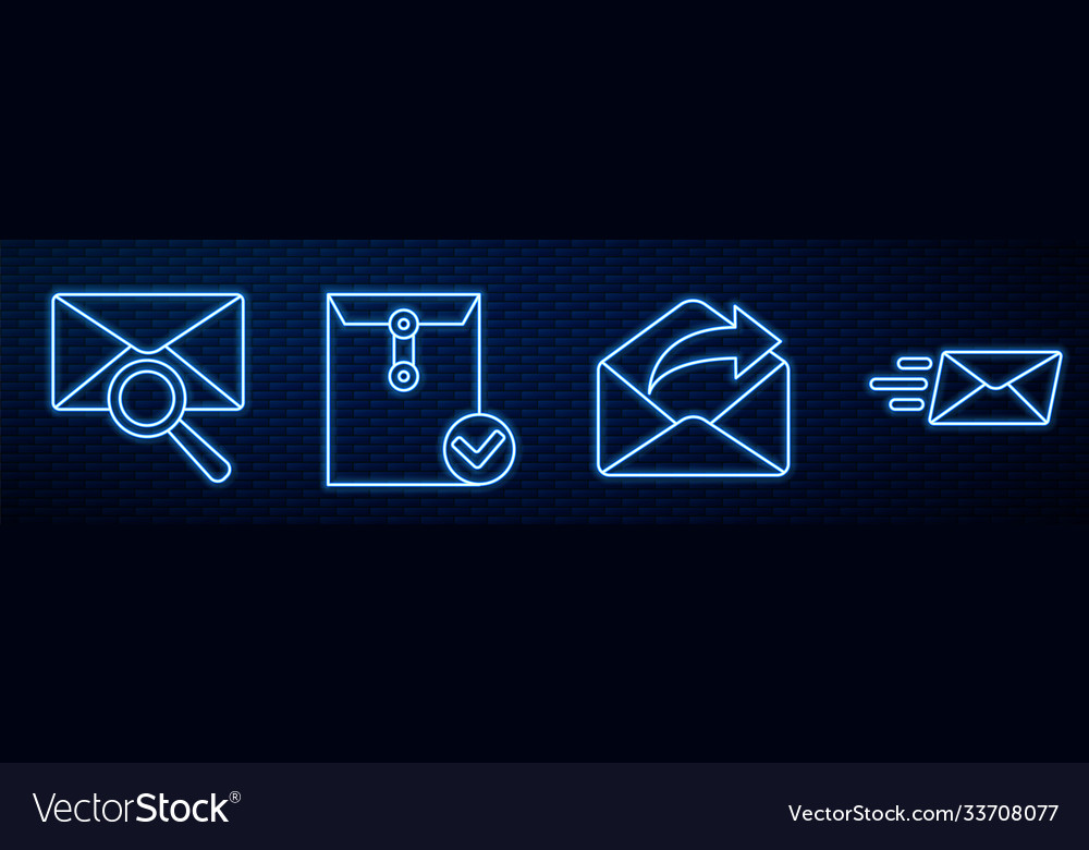 Set line outgoing mail envelope with magnifying vector image Set line outgoing mail envelope with magnifying