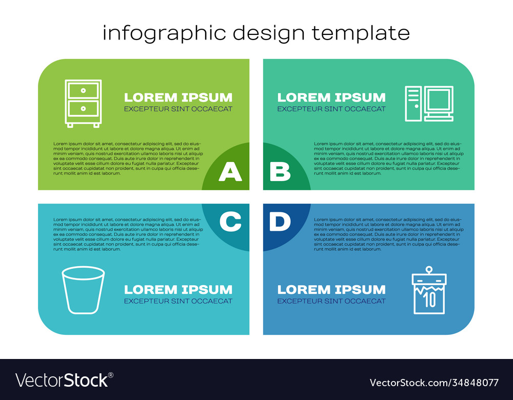 Set line trash can drawer with documents vector image Set line trash can drawer with documents