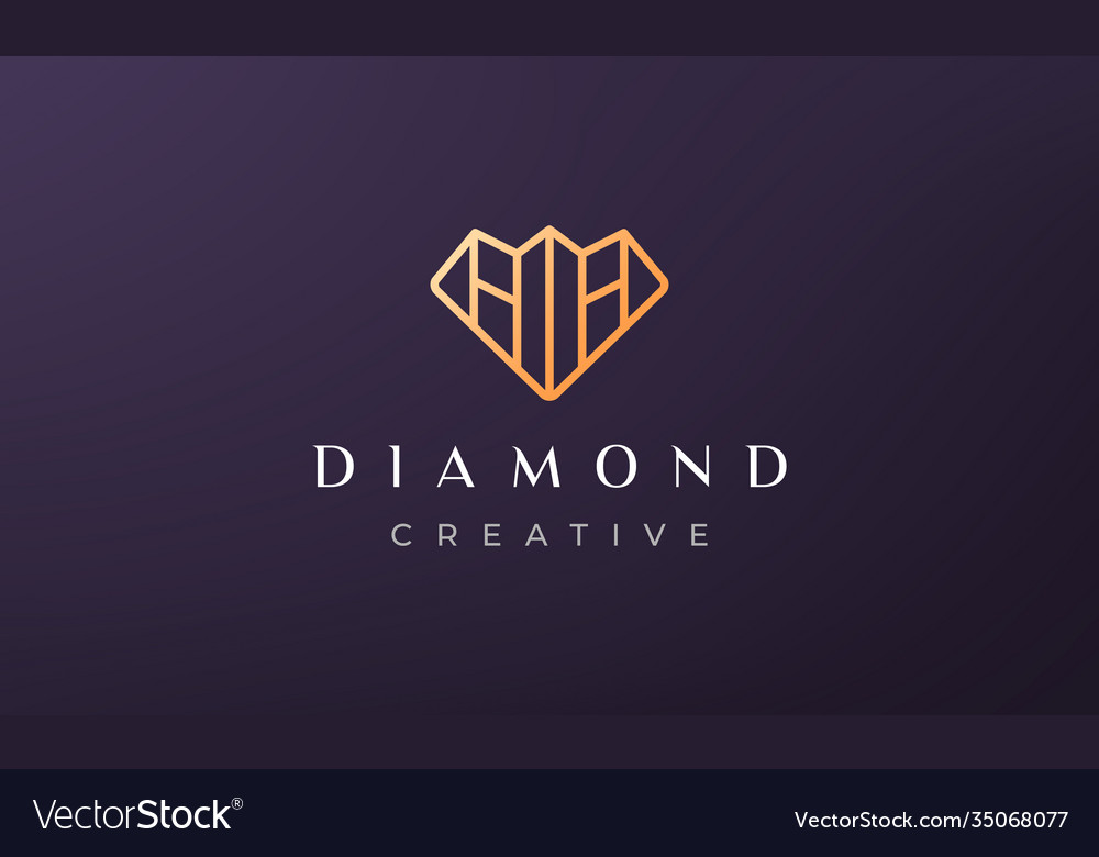 Simple line diamond logo in modern and luxury