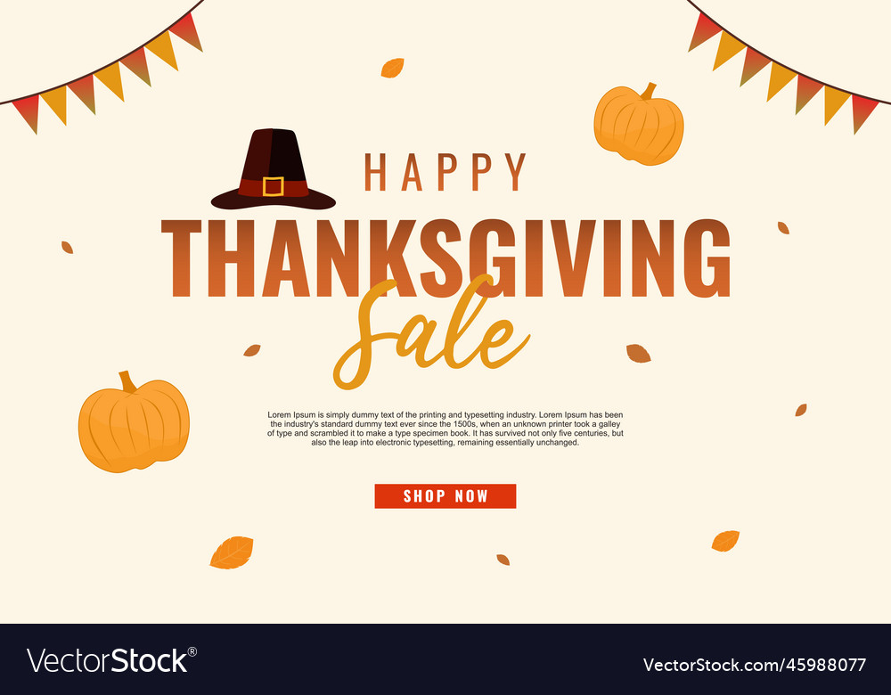 Thanksgiving day promo sale flyers on the white Vector Image