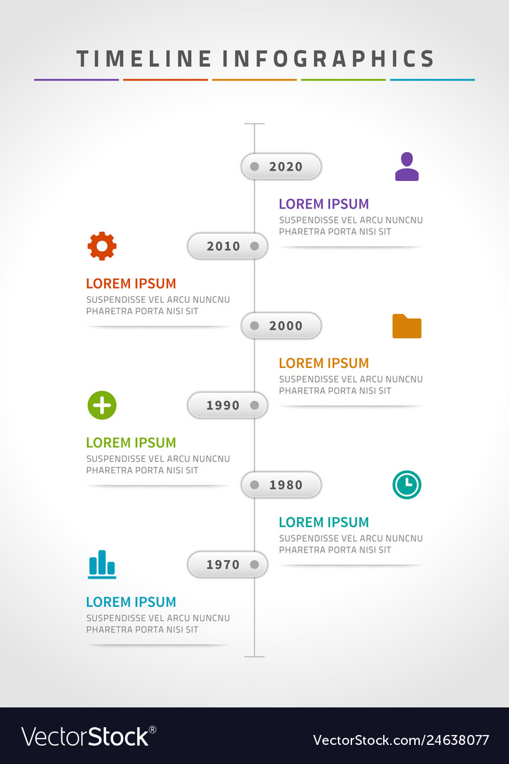 Timeline infographics and icons design Royalty Free Vector