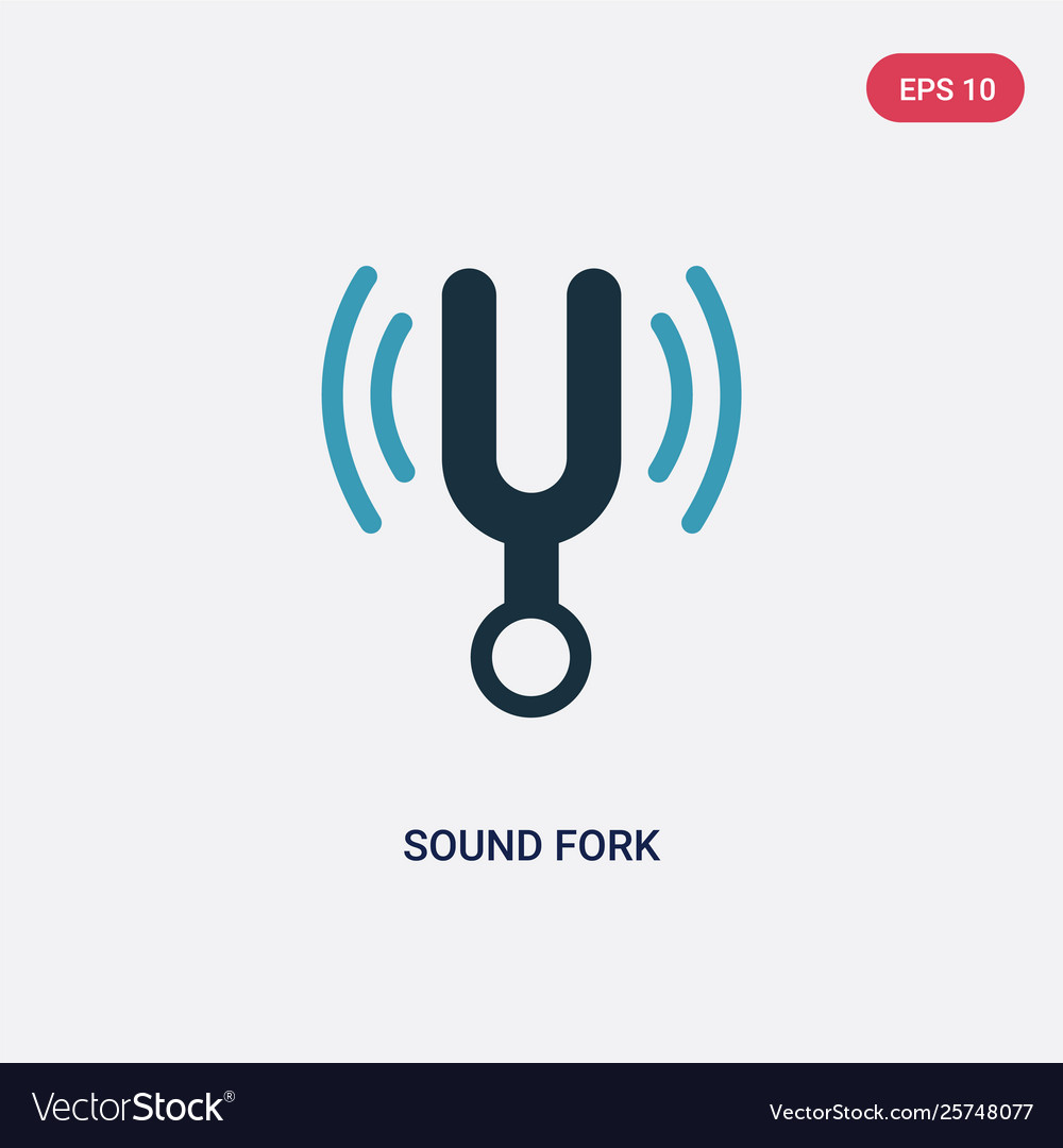 Two color sound fork icon from science concept vector image Two color sound fork icon from science concept