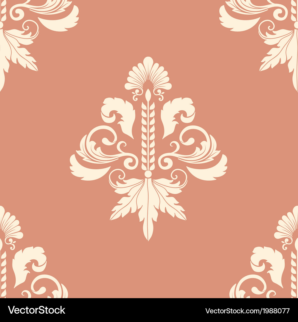 Vintage damask seamless pattern element Royalty Free Vector