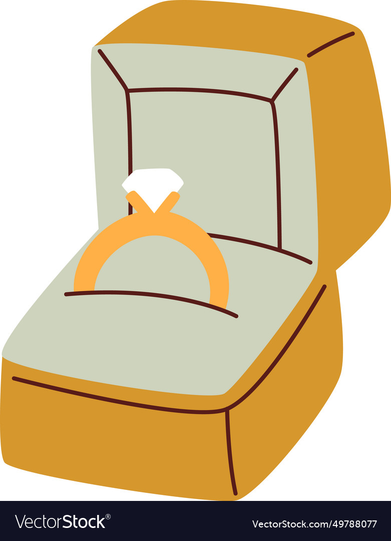 Wedding ring box Royalty Free Vector Image VectorStock