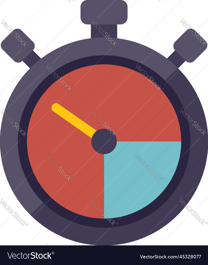 Work stopwatch icon flat flexible time Royalty Free Vector