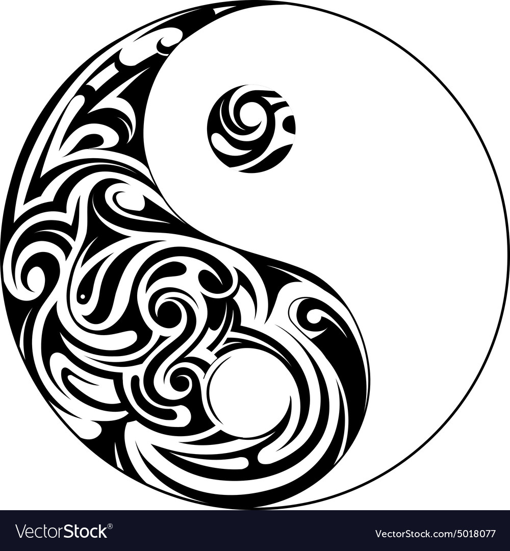 Ying yang symbol ornamental Royalty Free Vector Image