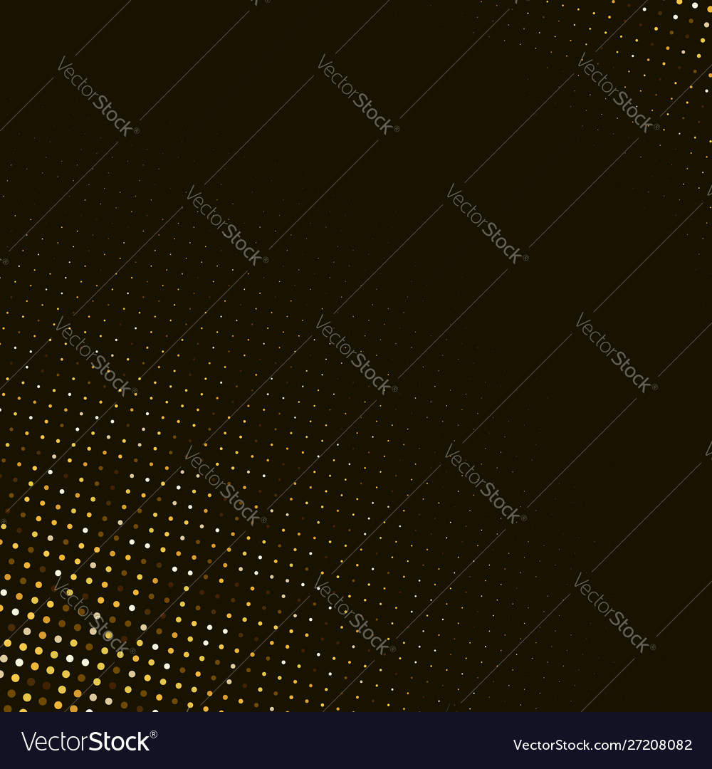 Abstract golden halftone pattern on black Vector Image