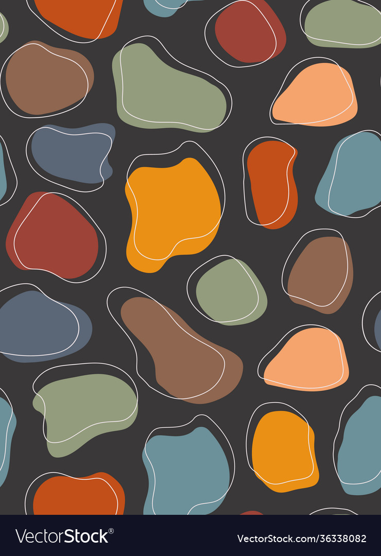 Abstract seamless pattern with natural shapes Vector Image Abstract seamless pattern with natural shapes