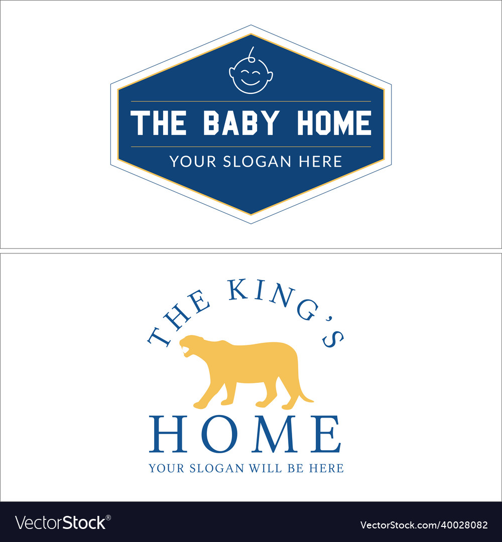 Baby home tiger kings logo design