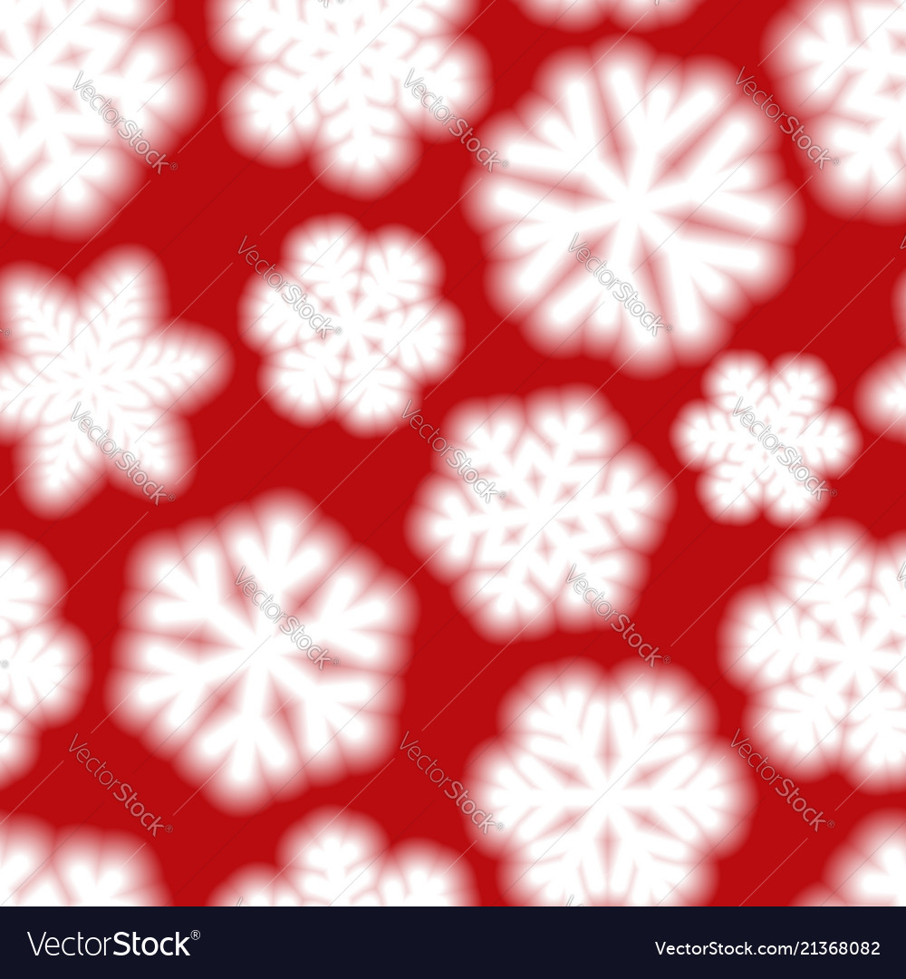 Blurry Snowflake Pattern - Red & White