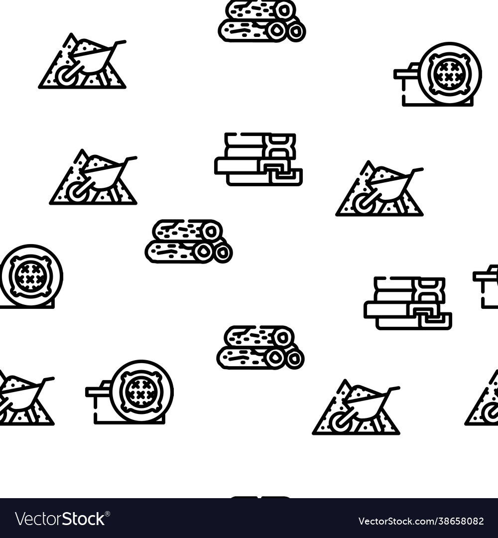 Building material seamless pattern vector image Building material seamless pattern