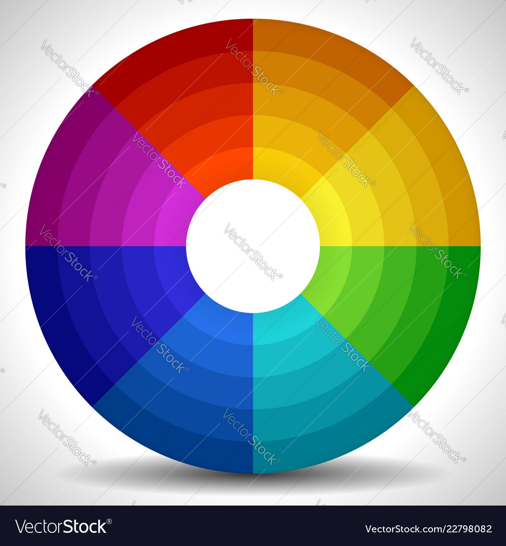 Circular color wheel color palette Royalty Free Vector Image