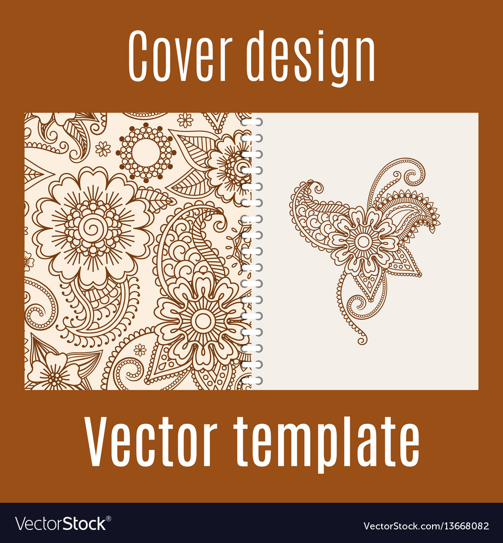 Cover design with henna mehendi pattern