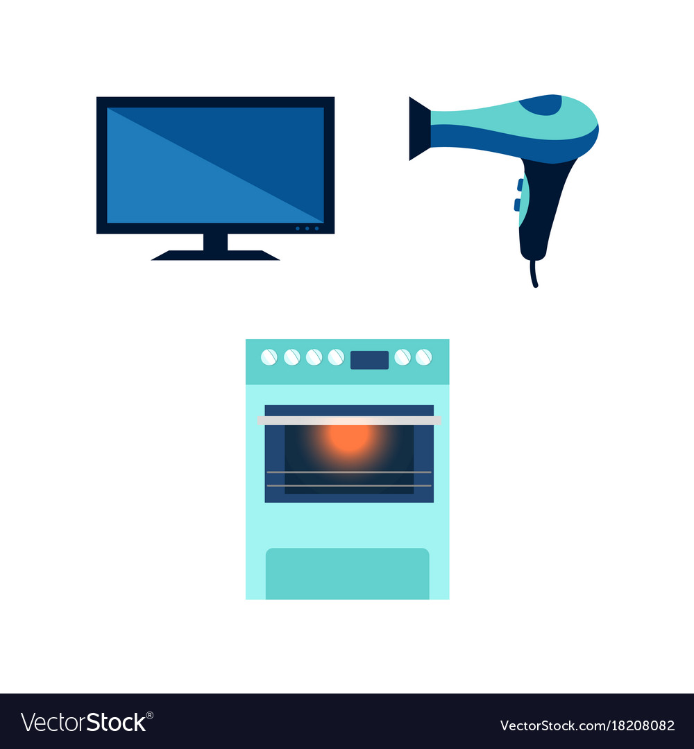 Flat consumer electronics icon set