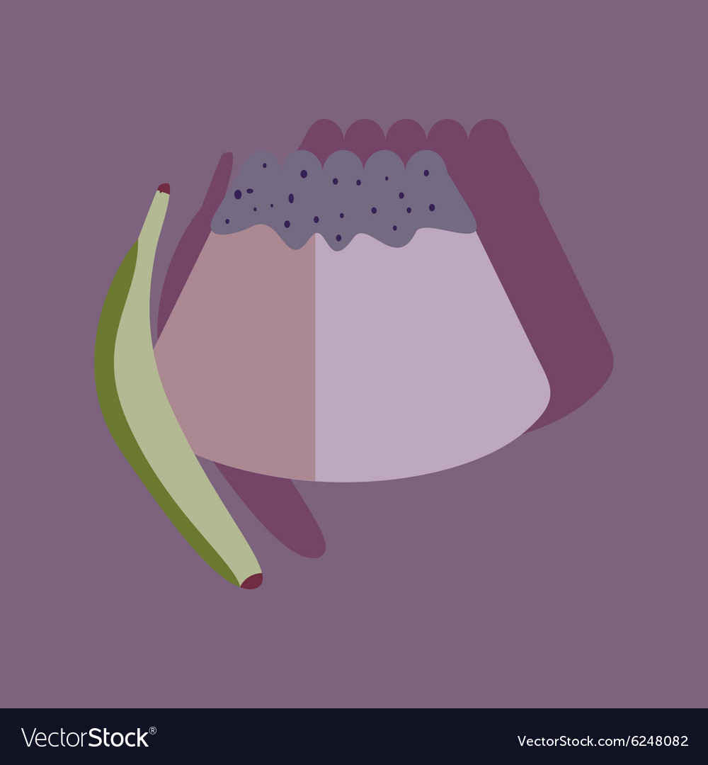 Flat with shadow icon bun banana