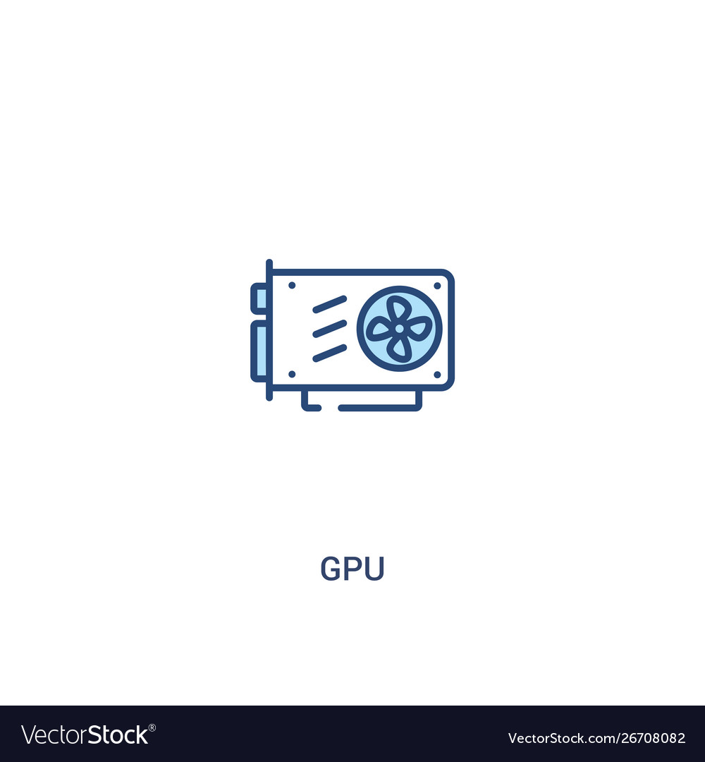 Gpu concept 2 colored icon simple line element vector image Gpu concept 2 colored icon simple line element