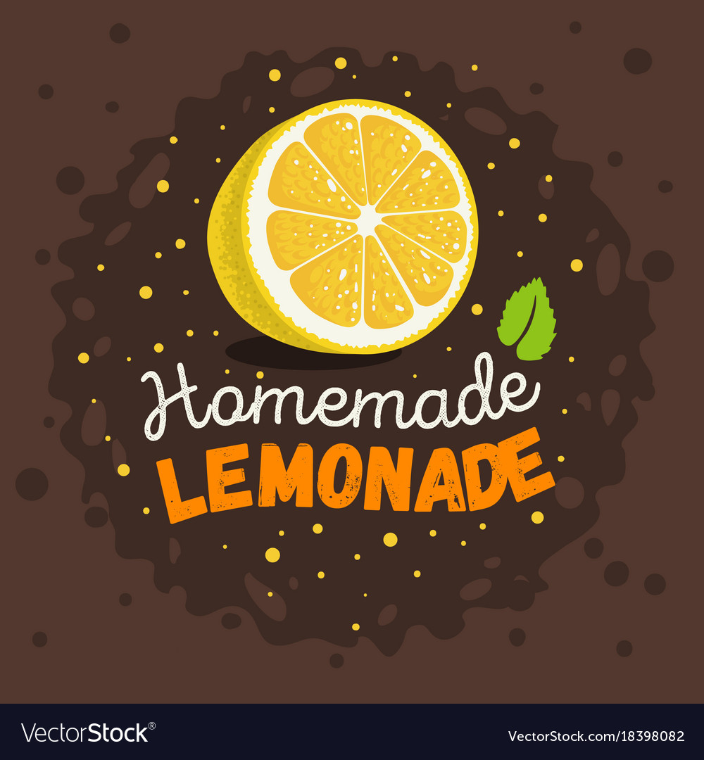 Homemade lemonade design with sliced lemon