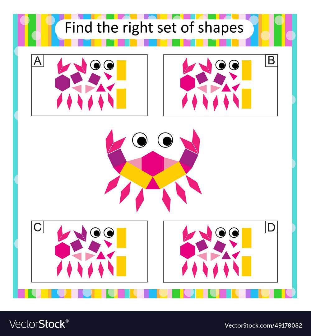 Logic puzzle for kids find the correct set