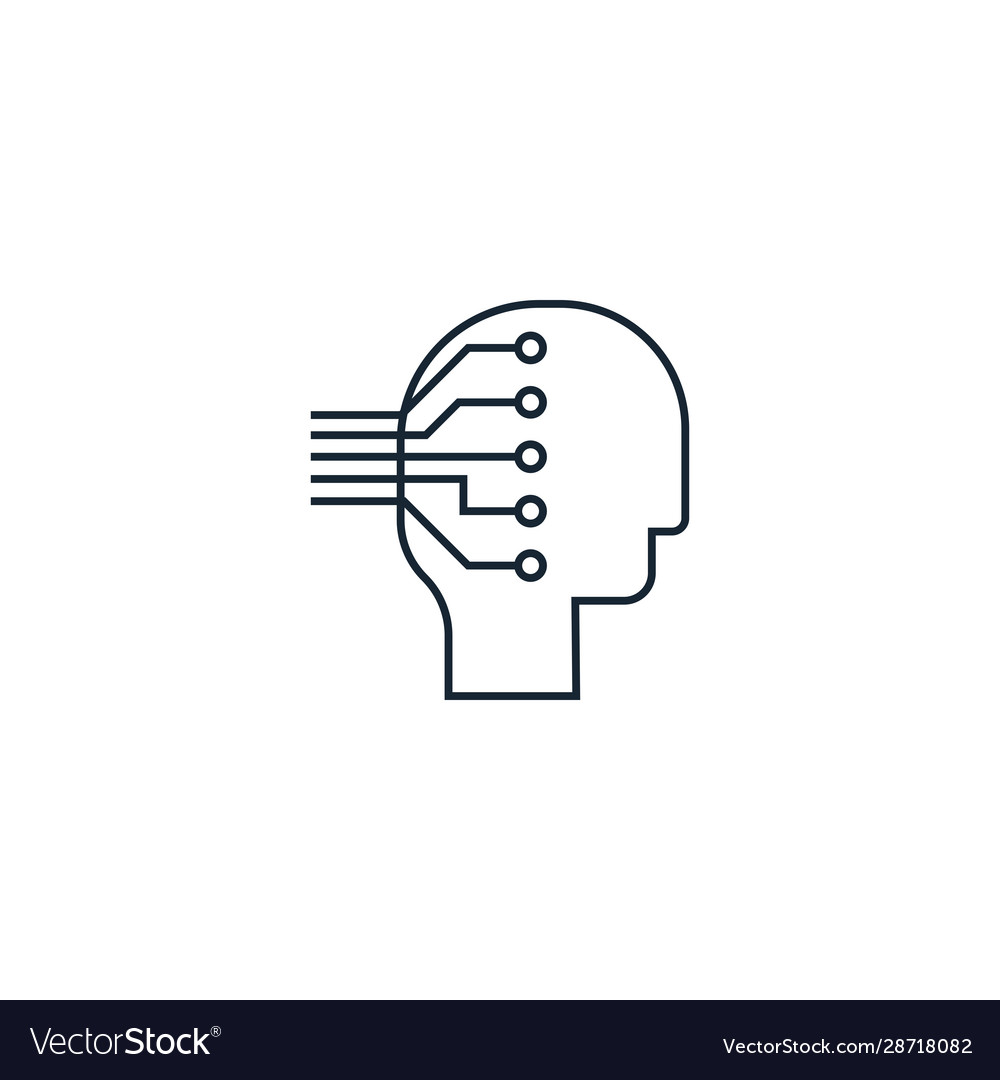 Machine learning creative icon from artificial vector image Machine learning creative icon from artificial