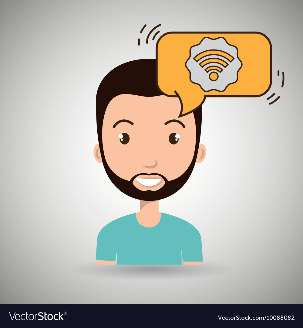 Man communication wifi bubble