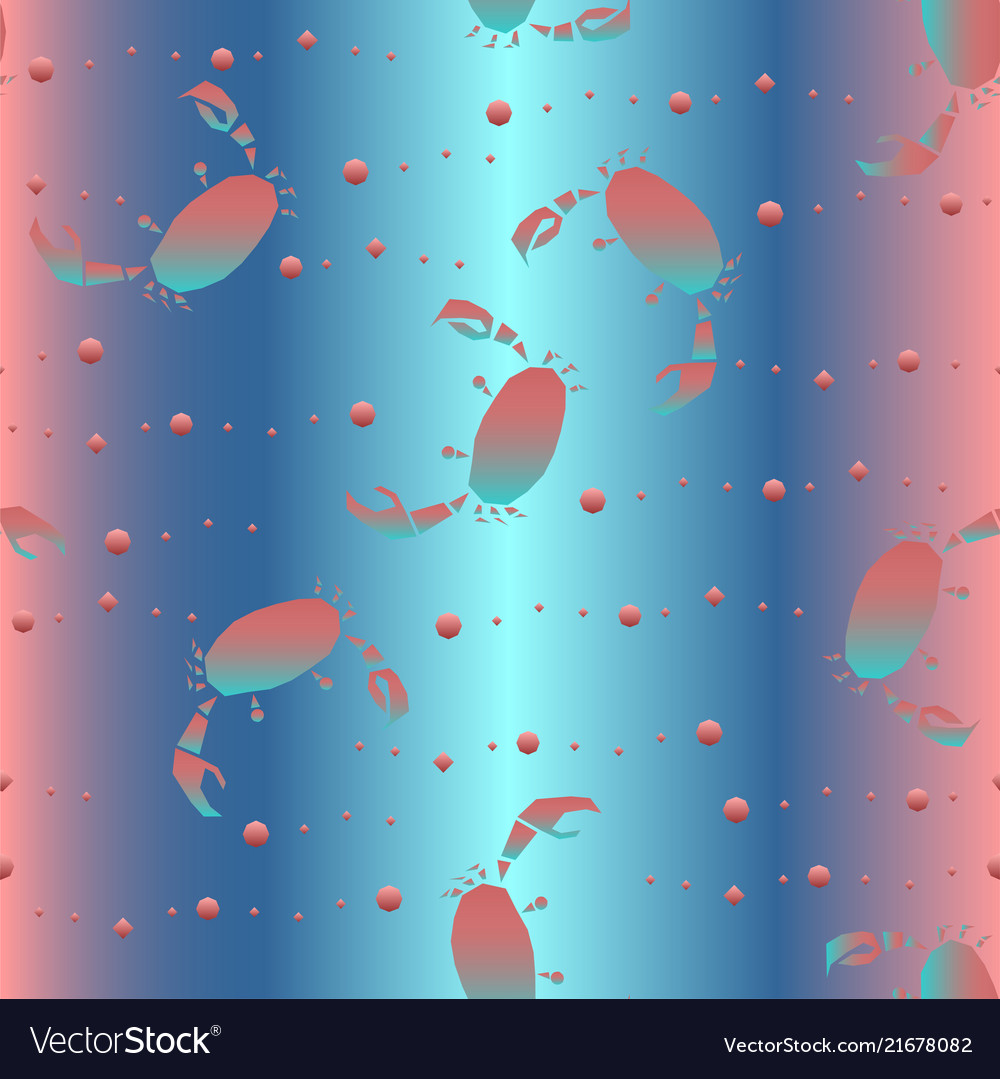 Paper gradient application with vibrant crabs vector image Paper gradient application with vibrant crabs