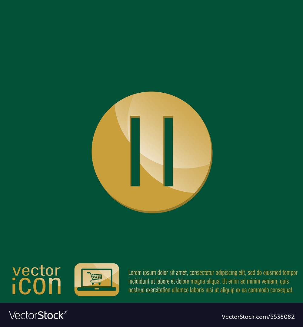 Pause sign web icon on background