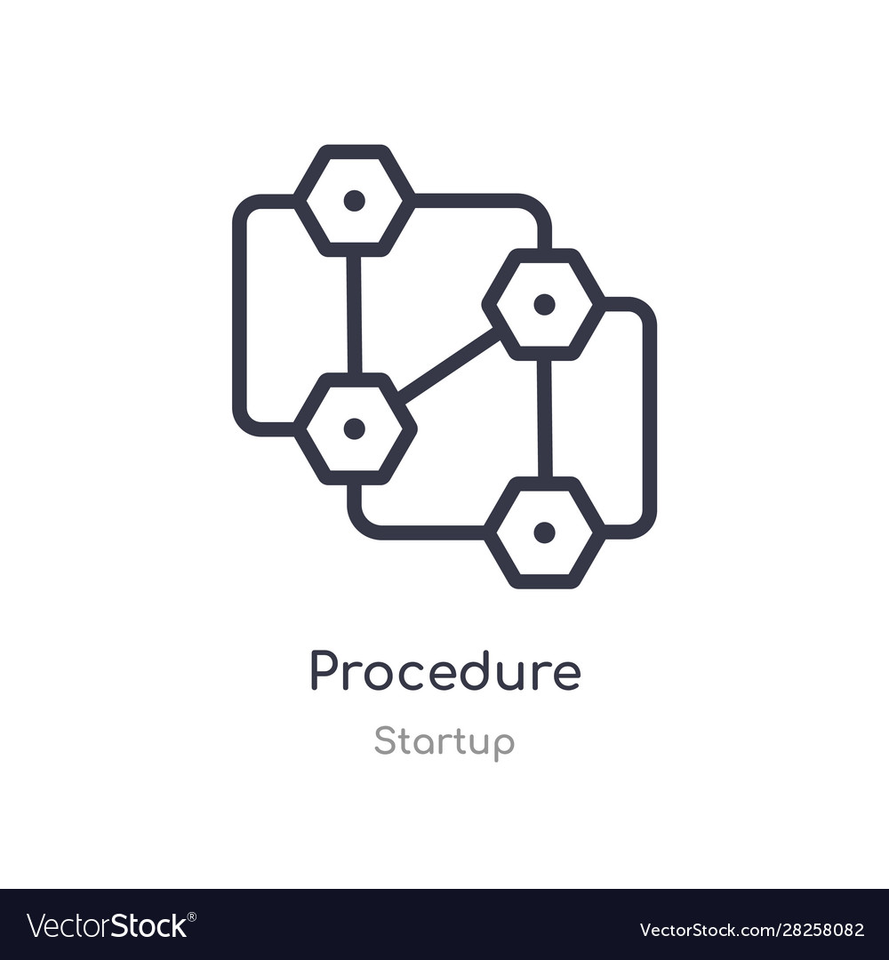 Procedure outline icon isolated line from startup