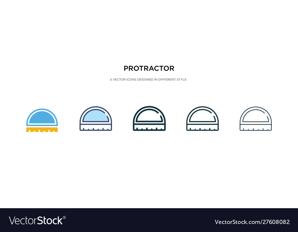 Protractor icon in different style two colored Vector Image Protractor icon in different style two colored