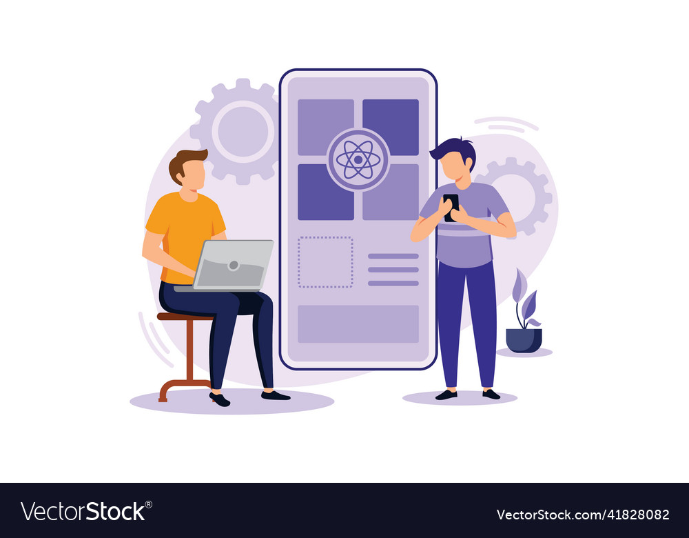 React native mobile app exclusive design vector image React native mobile app exclusive design
