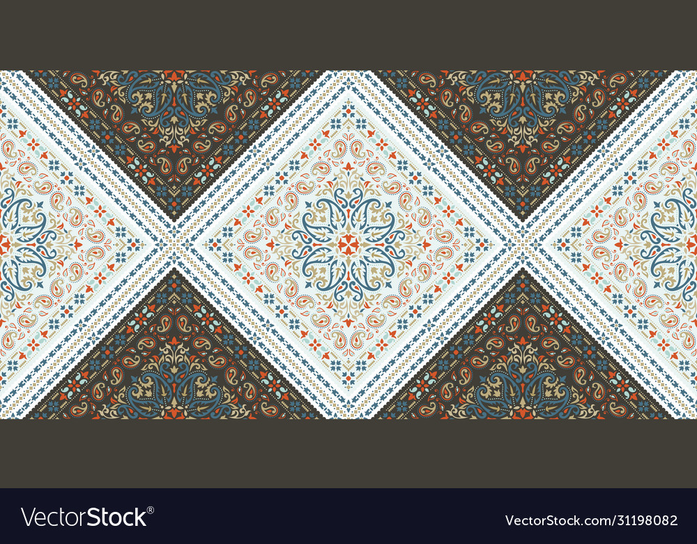 Rectangular seamless bandana print design vector image Rectangular seamless bandana print design