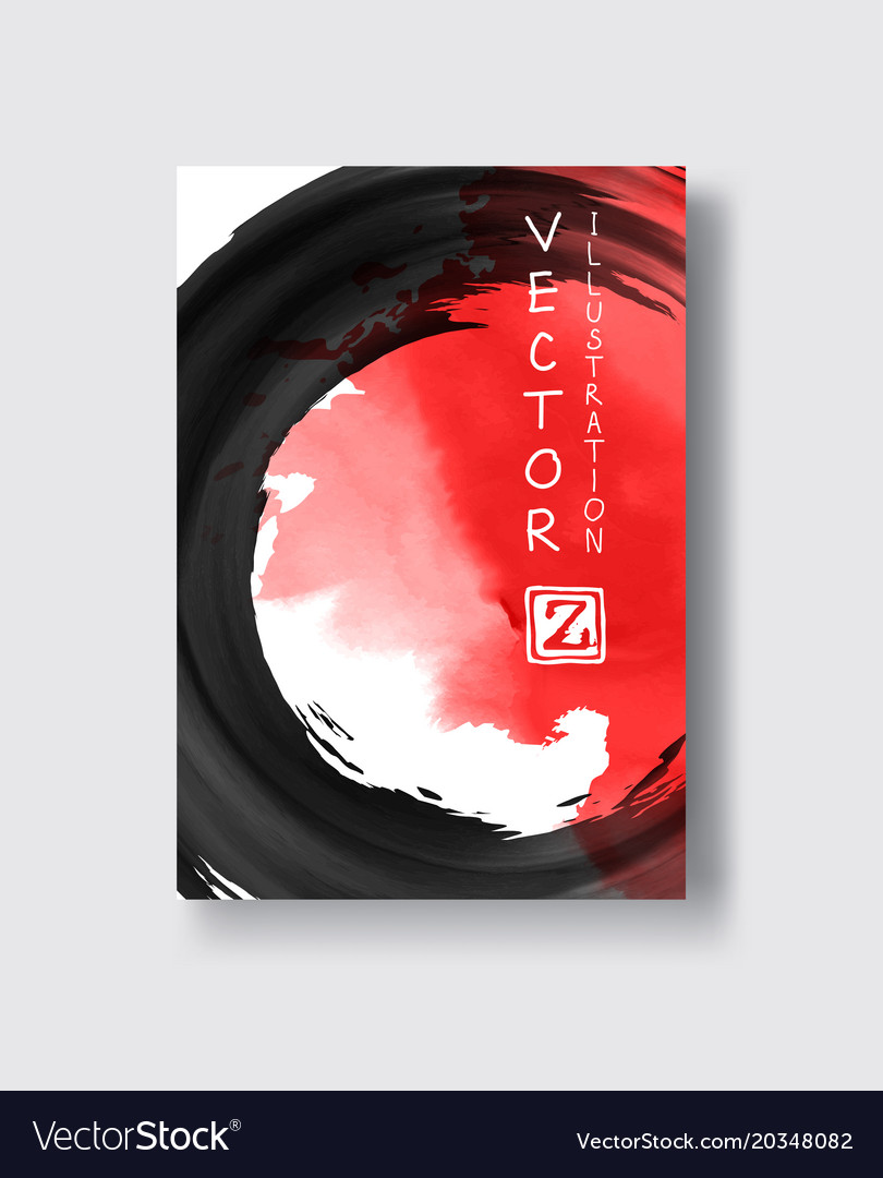 Red Black Ink Splatter Abstract