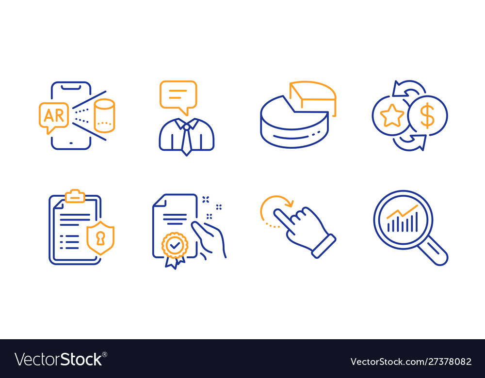 Rotation gesture certificate and support service Vector Image Rotation gesture certificate and support service