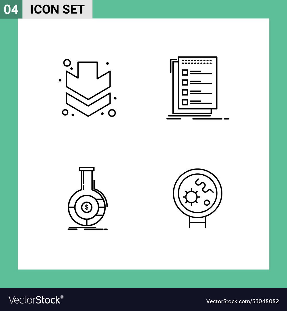 Set 4 modern ui icons symbols signs for arrow