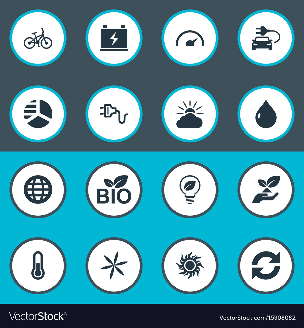Set of simple green icons