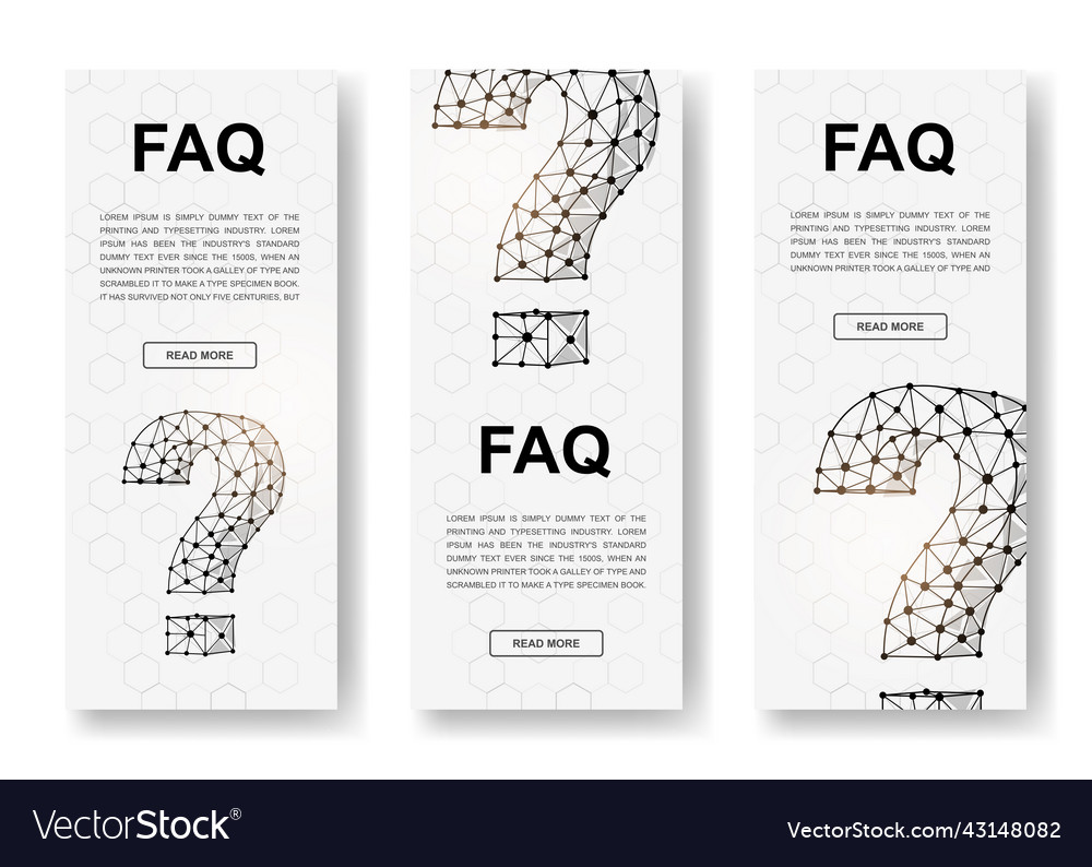 Set of three question mark polygonal vertical