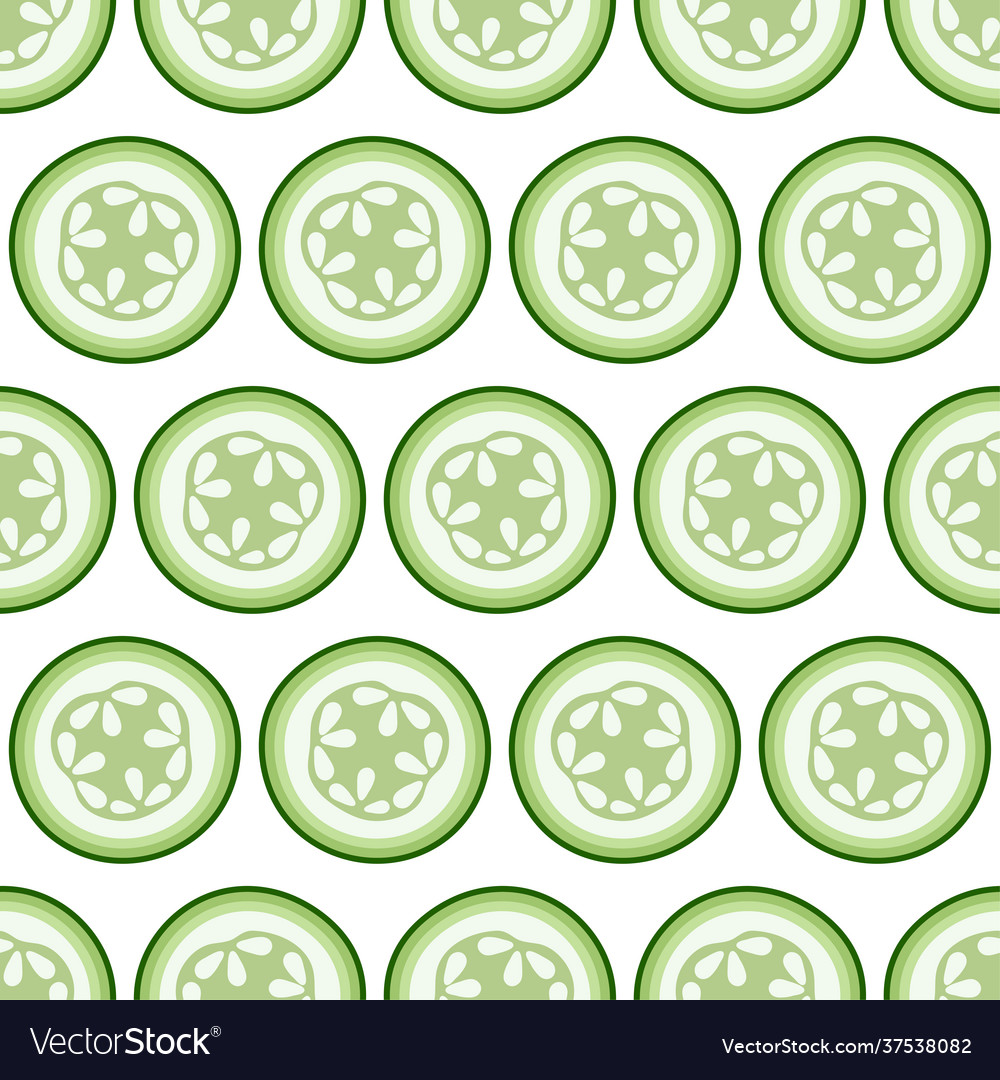 Slice cucumber seamless pattern textile print